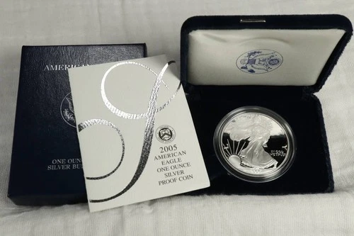 NobleSpirit Lovely 2005 American Eagle .999 Silver 1oz Proof in Box w CoA