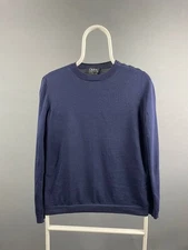 A.P.C Mens Sweater Size L Blue Cotton Crew Neck Long Sleeve Pullover