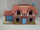 Vintage 1980 Fisher Price Little People Brown Tudor Play Family House #952