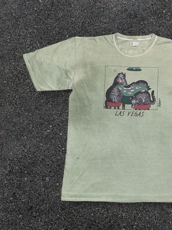 Vintage Crazy Shirts Hawaii B Kliban Cat T Shirt Men's 2XL Las Vegas Poker Tee - Image 2 of 4