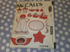 VTG McCALL'S 6320 CHRISTMAS DECOR ANGELS STAR-BASKET PLACEMAT PATTERN-UNCUT