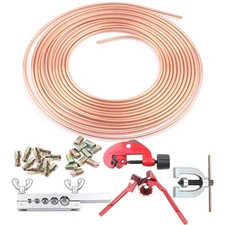 Brake Lines Repair Kit Copper Pipe Flaring Tool Cutter Bender 3/16" Unions Nuts