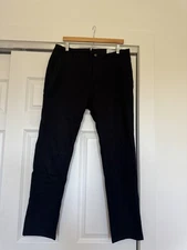 Mott & Bow Mens 35x32 Black Straight Leg The Charles Chino Pants Twill Stretch
