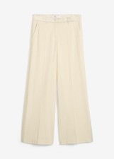Smoking-Hose Gr. 52 Beige Damen Anzughose mit weitem Bein Freizeit-Pants Neu*