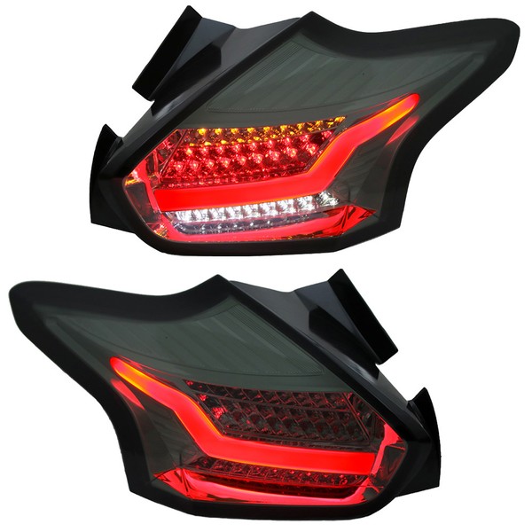 LED Lightbar RüCkleuchten FüR Ford Focus 3 MK3 Facelift Bj. 15-18 Smoke-image