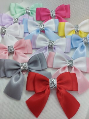 Selbstklebende Schleifen Satinschleifen Handwerk Geschenkwickelschleifen 6er Pack 7 cm Schleifen