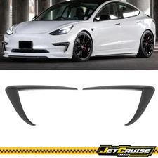 Fits 17-23 Tesla Model 3 FogLight Lamp Eyebrow Cover Splitters Frame Matte Black