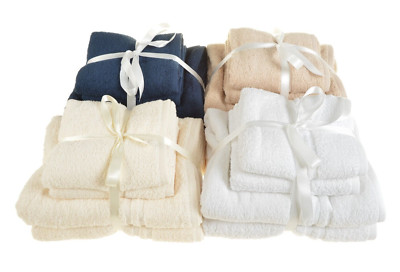 4er Pack Handtuch Set Band gebunden - 100% Baumwolle, super weich, leicht & schnelltrocknend