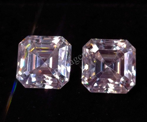 White Diamond 3Ct Certified Lab-Grown ASSCHER CUT PAIR CVD VVS1 Gemstone 5MTF - Picture 9 of 13