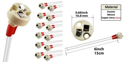 DiCUNO 12pcs Bi-Pin Base, G4, G6.35, GY6.35, GX5.3, GU5.3, MR16, GZ4 12 Piece 
