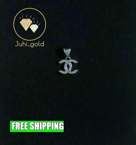 VETEMENTS Ciondolo Bellezza Donna + Catena 1 Ct Rotondo Simulato Diamante Bianco 14K Placcato Oro Bianco