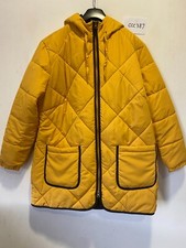 Freemans Quilted Jacket With Hood In Mustard Uk 20 Plus Size (ccc387)