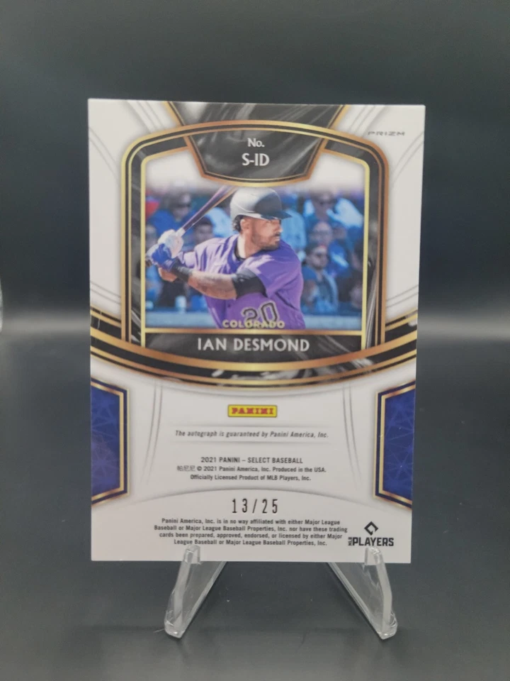 Béisbol Select Signs Cracked Ice Colorado Rockies 2021 #12 Ian Desmond automático/25 Foto 2 de 2