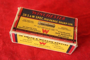 EMPTY Vintage WINCHESTER Ammo  Box .38 SPL Special Mid Range Wadcutter  148 GR