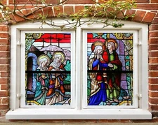 3D Religion 248NAO Window Film Print Sticker Cling Stained Glass UV Block Fay