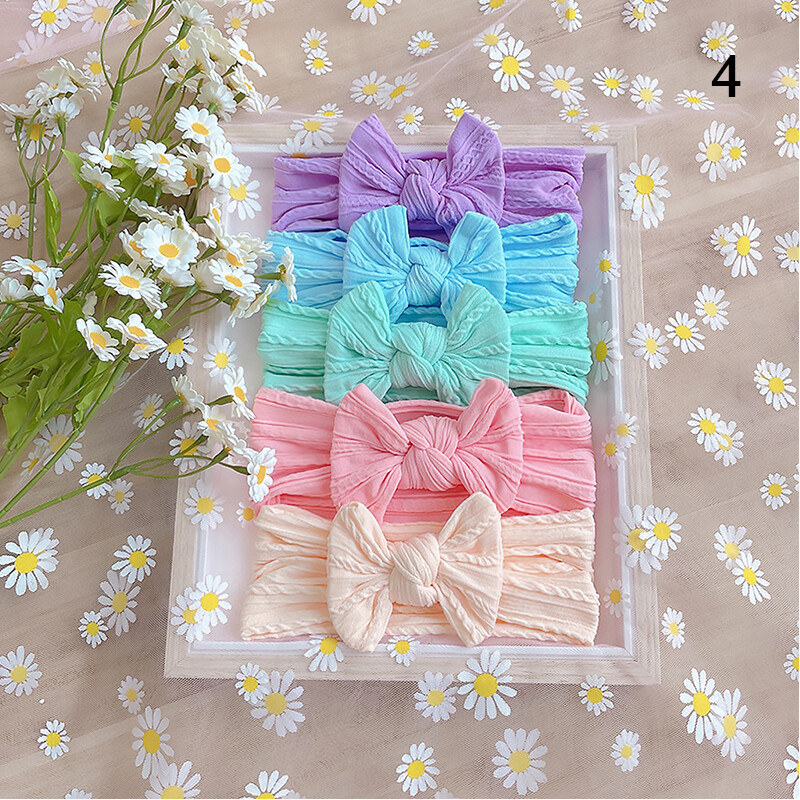 3 Diademas Para Bebé Lindas Diademas Elásticas Con Lazo Para Recién Nacidos