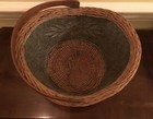 Raised Relief Metal Galvanized Tin Wicker Basket Rustic Americana Farmhouse — photo 5
