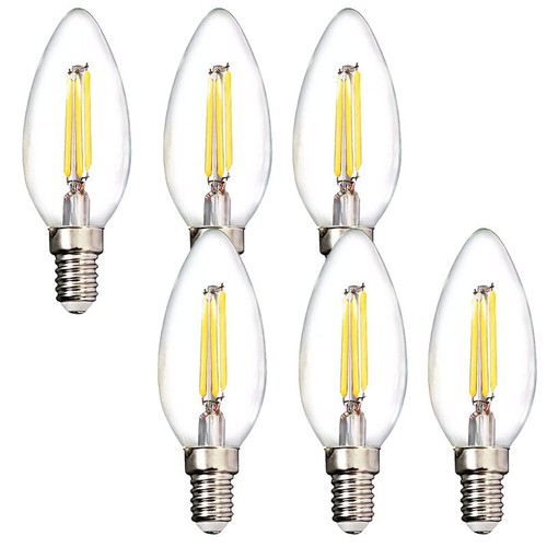 6PCS E14 LED-Glühbirnen Kerzenglühbirnen 6W 220V Glühbirnen Lampen