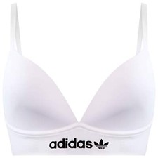 Adidas Slim Stretchy Fit Logo Womens White Triangle Bra 4A4H04_100