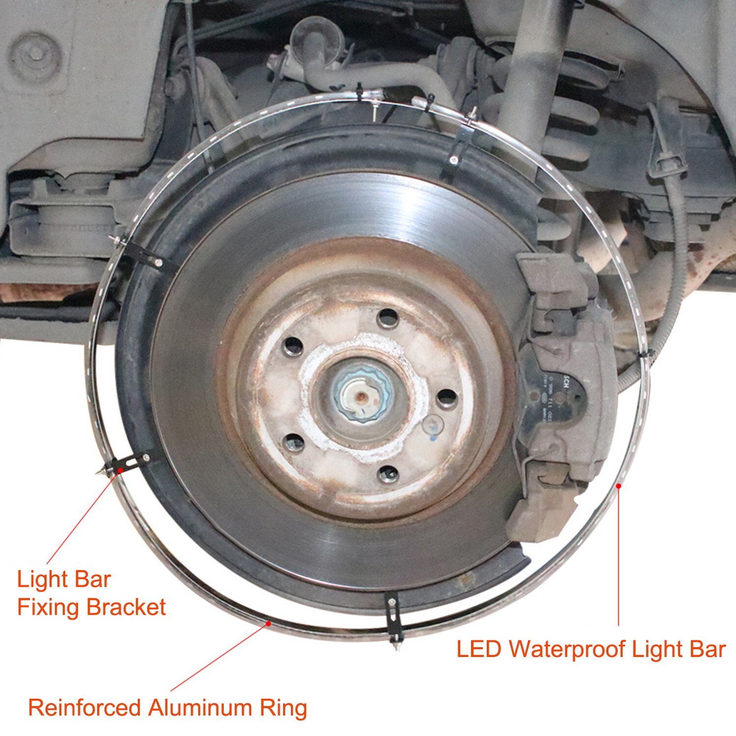 15'' RGB Wheel LED Light For Truck Ring Rim Lights Brake & Turn Signal Bluetooth