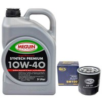 MotoröL Set 10W-40 Meguin 5 Liter + ÖLfilter Sm 109 FüR Mg Opel Omega A Rover