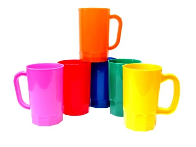 2 Large 32 Ounce Beer Mugs Choice 6 Colors-Red Orange Yellow Blue Green Pink*
