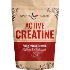 Active Creatine Powder 500g - Creatine Monohydrate with Measuring Spoon - With Vitamin C