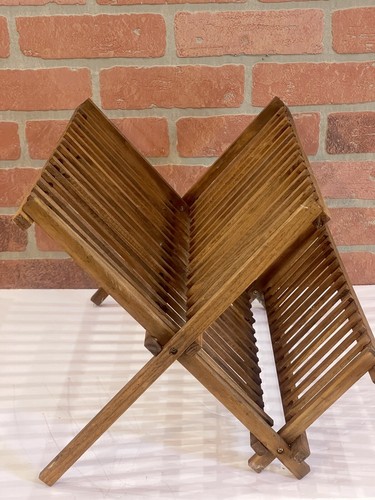 Bamboo Dish Rack 16 Slots| Wooden Dinner Plates Bowls Drainer Stand Dryer - Picture 9 of 9
