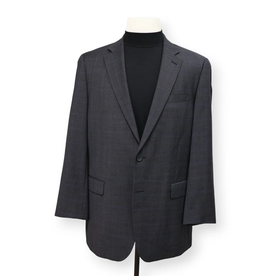 NAUTICA Hombre Gris Carbón Cuadros 100% Lana Abrigo Deportivo Traje Chaqueta Blazer 42 L Foto 2 de 4