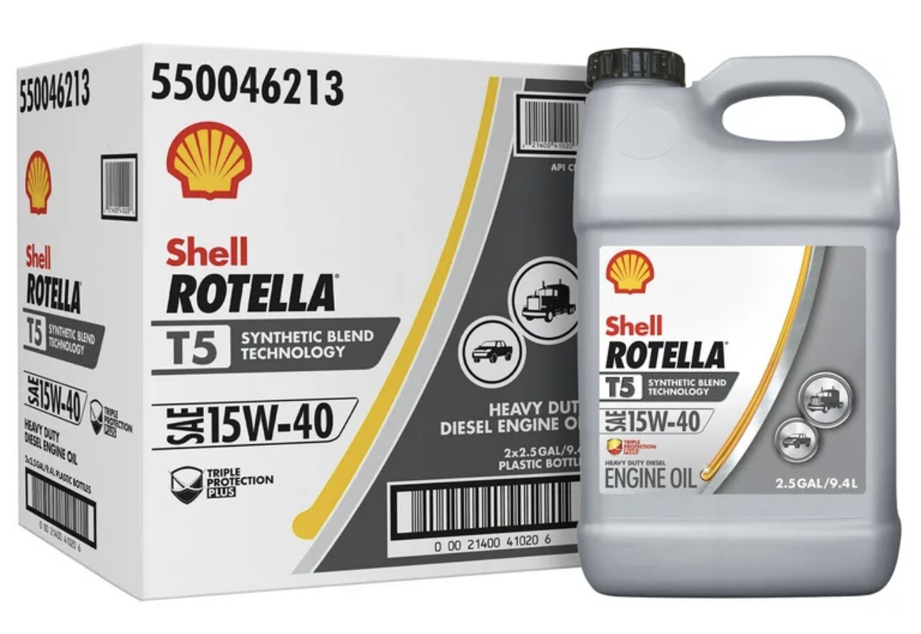 Shell Rotella T5 Synthetic Blend 15W-40 Diesel Engine Oil, 3/1gallon ...