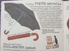 Vintage Banana Republic FOLDING TRAVEL UMBRELLA - 1986 - EXC 