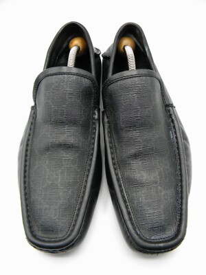 GUCCI Black Leather GG Signature Driving Moccasins Loafer  display picture 3