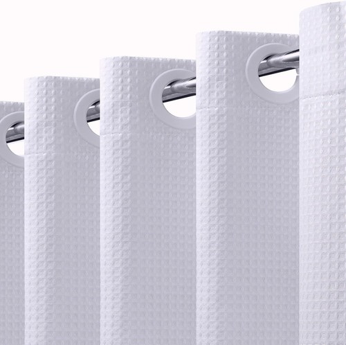 No Hooks Required 256GSM Waffle Weave Shower Curtain