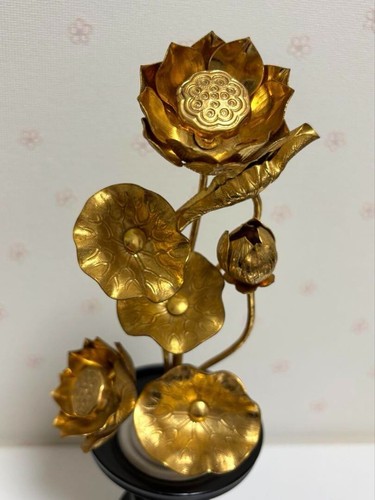 Flor de altar budista japonés vintage 280 mm de alto adorno Envío gratuito - Imagen 5 de 11