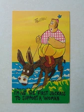 D161 Postcard Comic Not the first Jackass to Support a Woman
