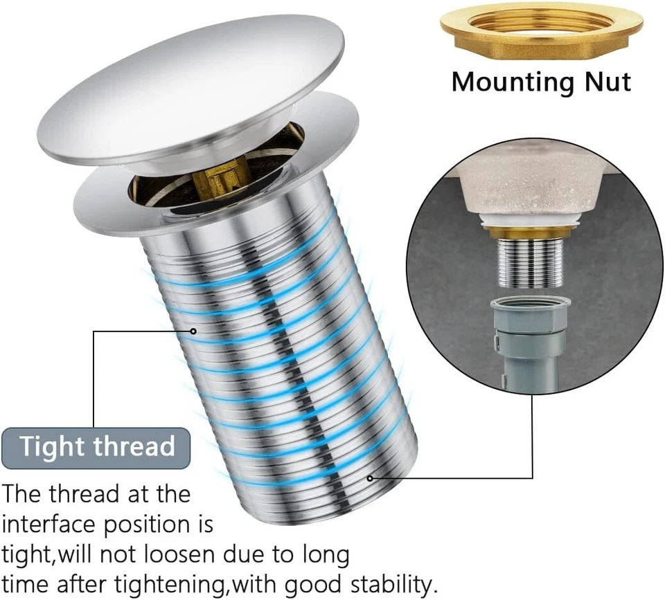 Bonde de Lavabo Standard-G 1 ¼ sans Trop Plein Bonde de Vidage Universel - Photo 3/4