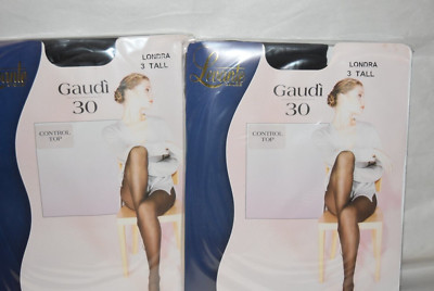 2X Levante Gaudi 30 control top Velvet pantyhose Londra 3 Tall ~ Sealed