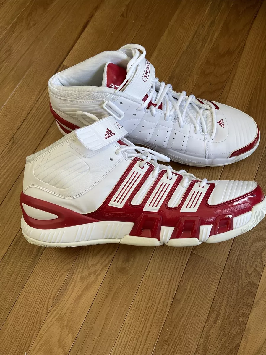 Adidas Men s Speedcut Hightops SAMPLE Basketball Shoes Size 18 White Red