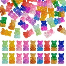 45 Pieces Nail Gummy Bear Charms Resin Flatbacks Candy Bear