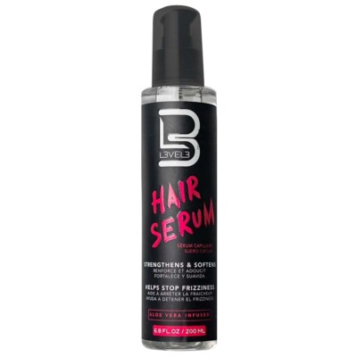 BARBER BEAUTY SALON L3VEL3 LEVEL 3 HAIR GLOSSY DETANGLING SERUM ALOE VERA 6.76OZ