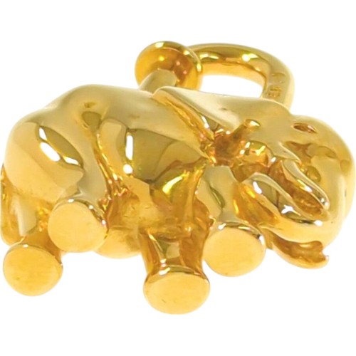 Auth HERMES Elephant Motif Cadena Lock Bag Charm Gold Accessory with box F/J - Picture 16 of 19
