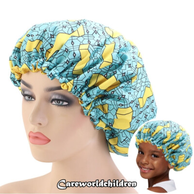 New Parent&Kids African Print Ankara Bonnet Sleep Cap Headwrap