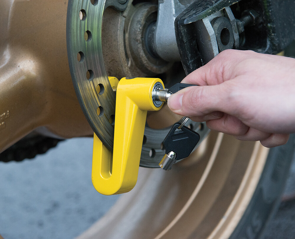 Motorcycle Brake Disc Lock 10mm Steel Pin Anti Theft c/w 2 Keys