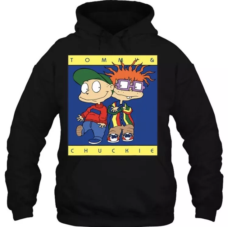 Tommy Chuckie 90 S Rugrats Hoodie Sweatshirt Black Size S NWOT