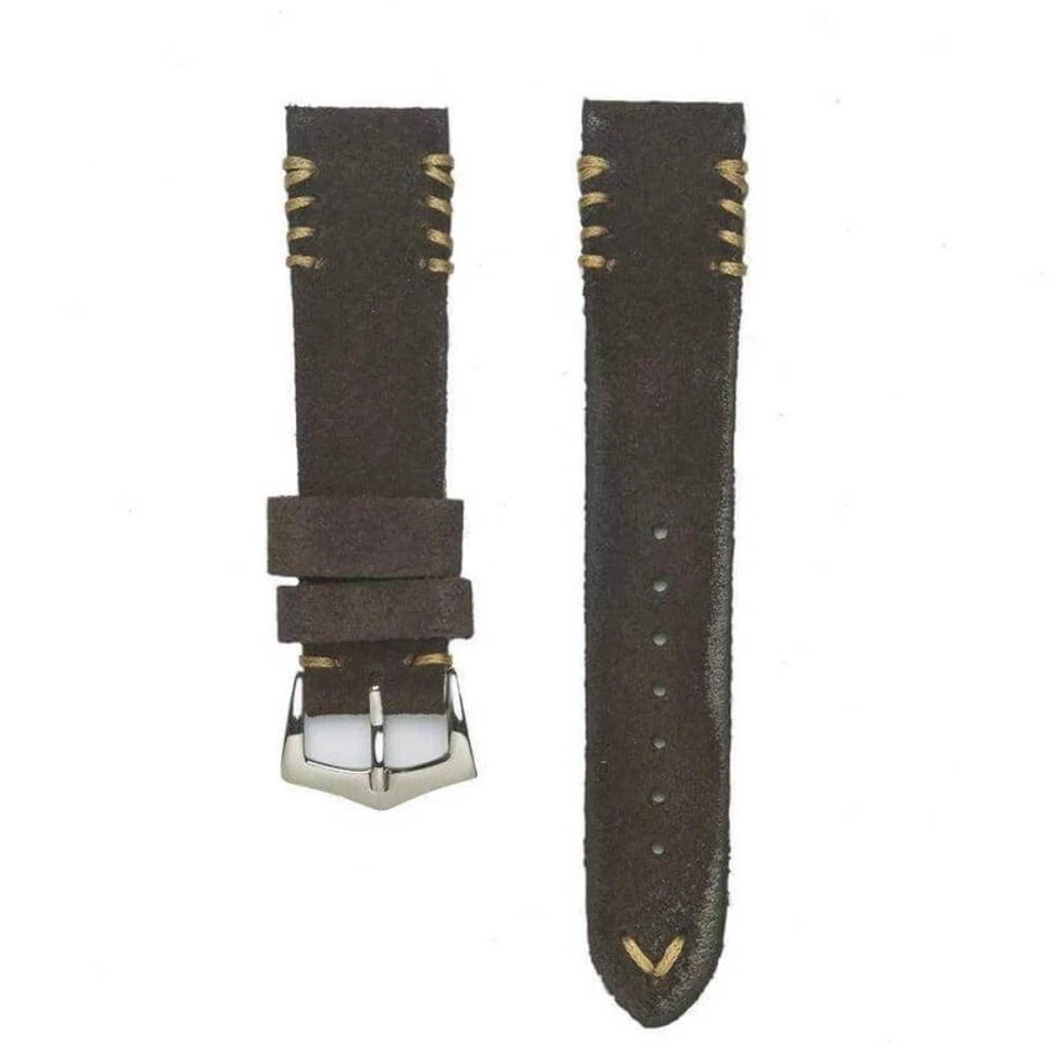 Dark Brown Suede Vintage Tribal Stitches - Image 3 of 4