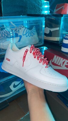 Size 11 - Nike Air Force 1 x Supreme Low Box Logo - White