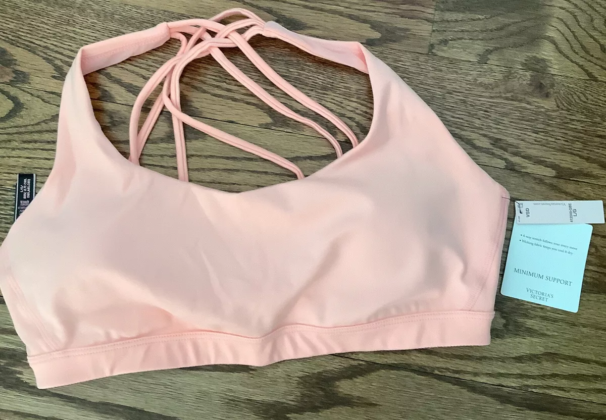 Victoria Secret Sports Bra minimum support 4 way stretch, Peach Size Large