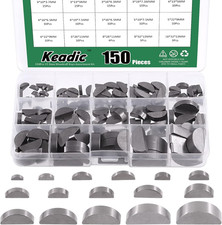 150Pcs 15 Metric Sizes Woodruff Key Assortment Set, Carbon Steel Half Moon Gear
