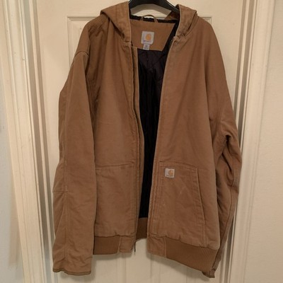 Mens Carhartt Hooded Work Wear Active Jacket Parka Thinsulate Lining Sz 2XL Tall