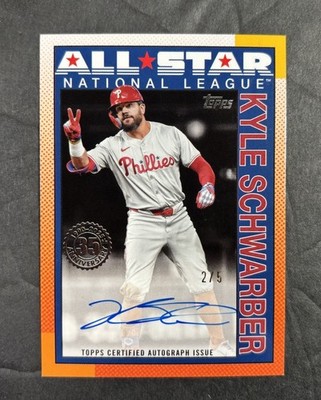 2025 Topps Kyle Schwarber 1990 Autograph Red /5 #90AS-KS
